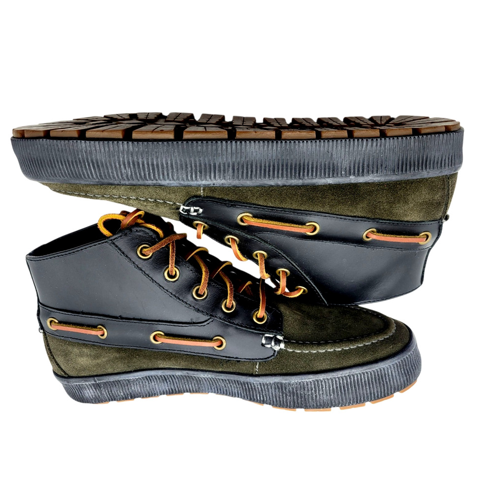 NEW Polo Ralph Lauren Delmont Suede Leather Shoes Black Charcoal Men's Size 8D - Picture 7 of 15